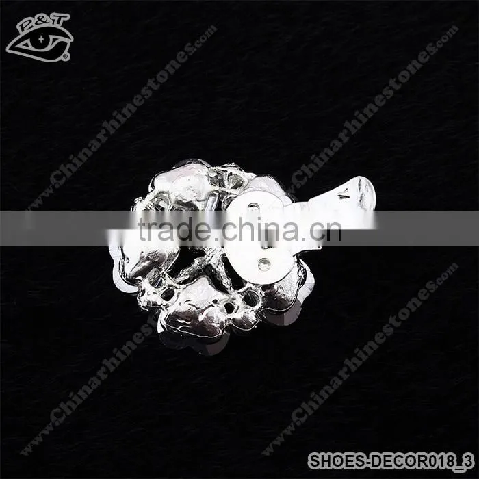 Shiny Flower Shaped Crystal Rhinestone Ornament Accessories with metal clip for high heel shoe wedding shoes