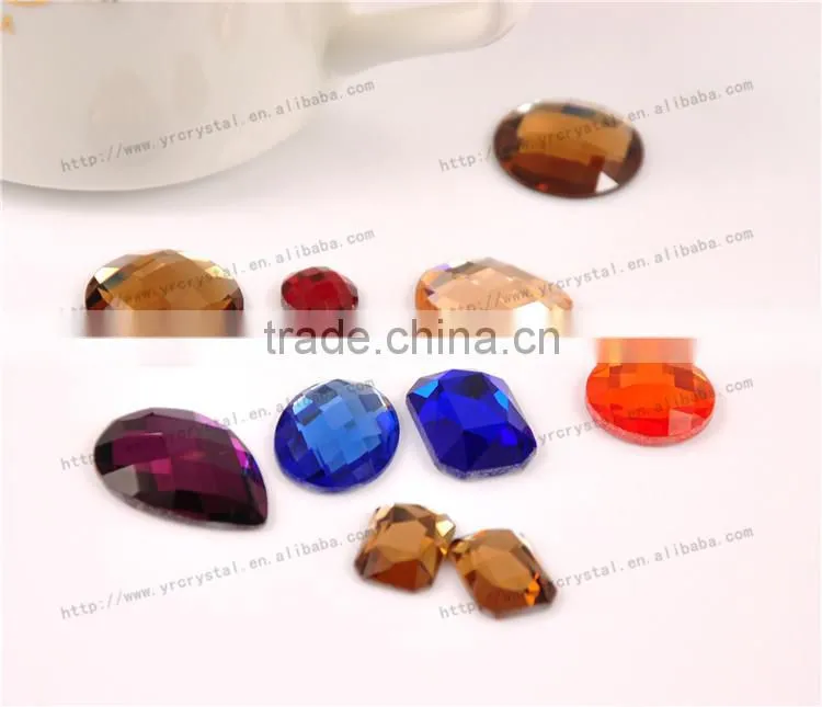 Crystal mirror glass rhinestone no hotfix flat back rhinestone