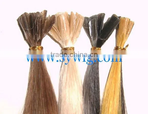 Wholesale price of keratin pre-bonded hair extension u-tip, v-tip and flat-tip with excellent quality