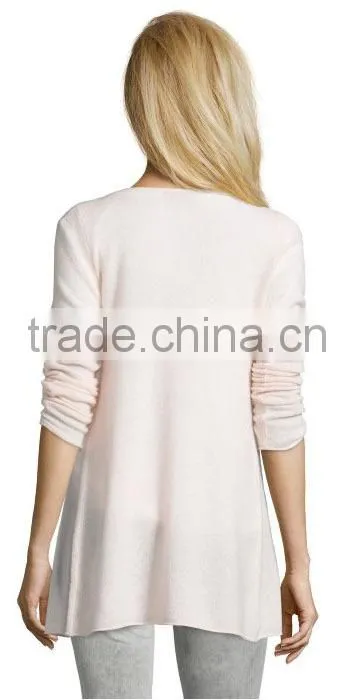 Long Cashmere Open Front Draped Poncho
