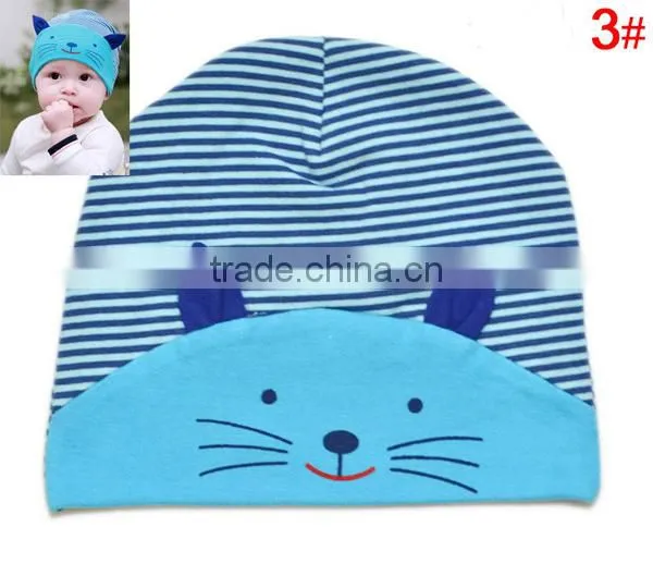 cute cartoon cat 100%cotton baby children hat