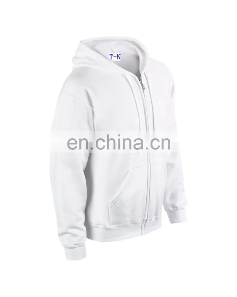 Zip up wholesale plain black high quality men hoodies