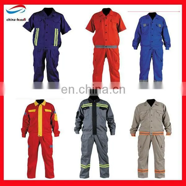 red coveralls with reflective tape/cotton work suit