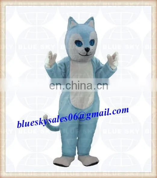 Custom Cute Blue Cat Mascot Costume Adult Size Theme Carnival Party Cosply Mascotte Outfit Suit Fancy Dress