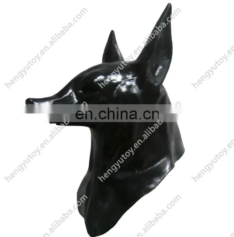 Realistic Animal Head Mask Latex Anubis for Adult Halloween Party Dress Up