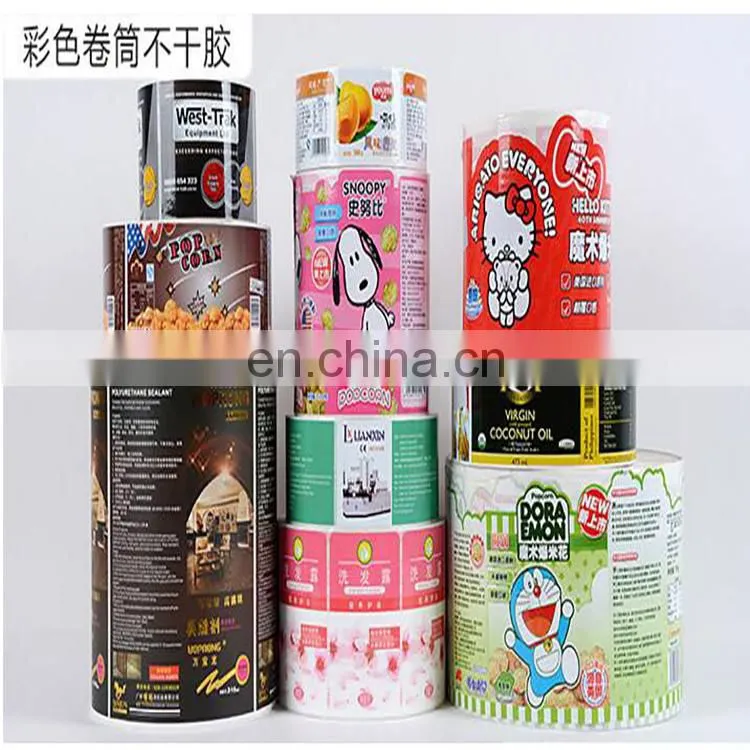 Customized coloring printing roll food packaging adhesive sticker label