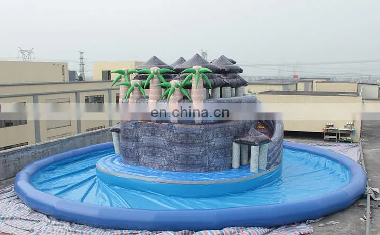 Giant inflatable bouncy castle slides combo water part pool house