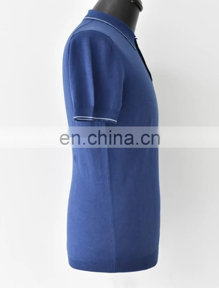 Fashionable men knitted cotton polo shirt