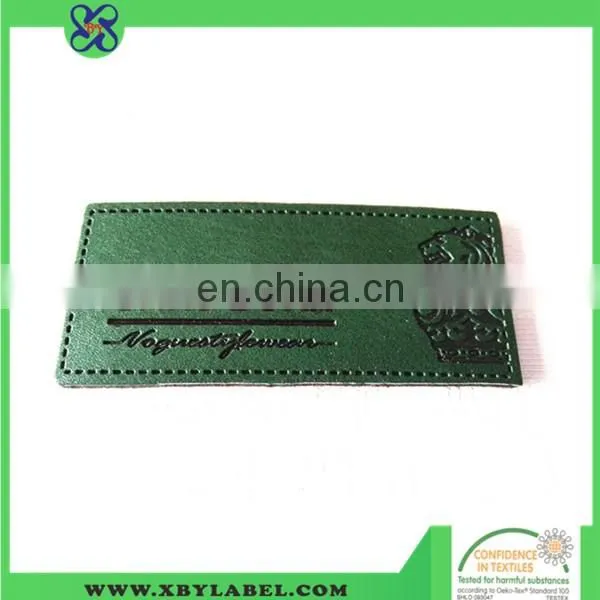 Triangle shape leather label for jeans patch/ metal label clothes