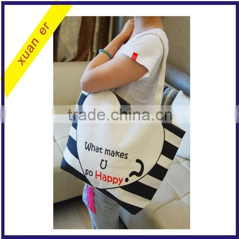High quality fashion custom printing Canvas shoulder hand bag for lady