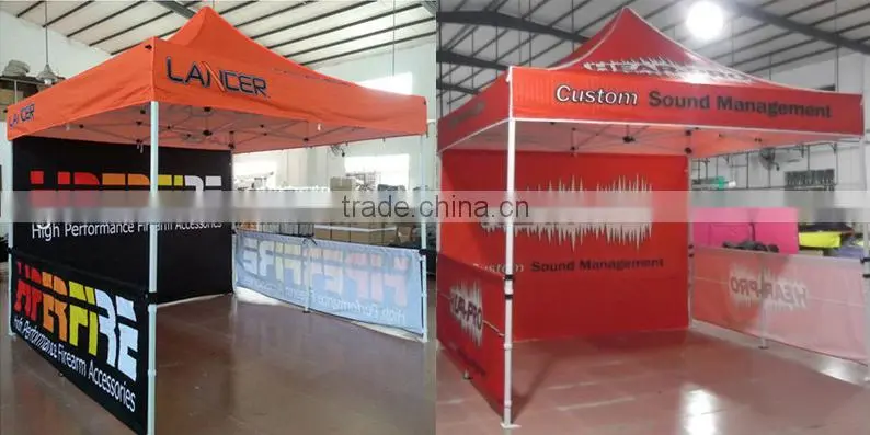 Custom Print Aluminum Folding Pagoda Tent 3x3m ( 10ft X 10 ft), printed canopy & valance, back wall&2 half side wall