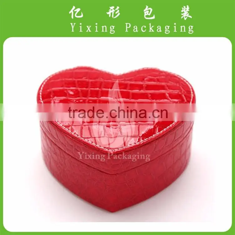 Luxury heart shape leather jewelry packaging box