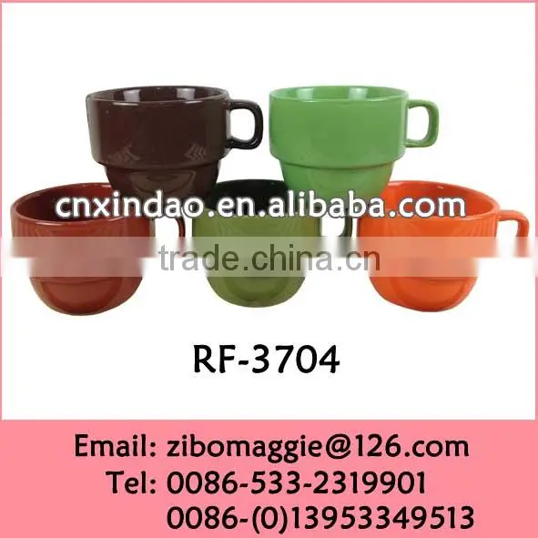 Stackable 2015 Hot Sale Wholesale Zibo Made Personalized Milk Cups for Kids for Ceramic Promotion