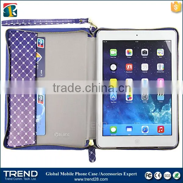 alibaba express protective zipper leather case for ipad air