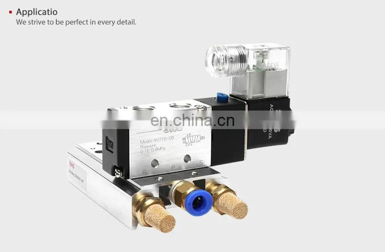 SNS 4V/4A Series Pneumatic Parts Aluminum Alloy Air Solenoid Valve Base Manifold