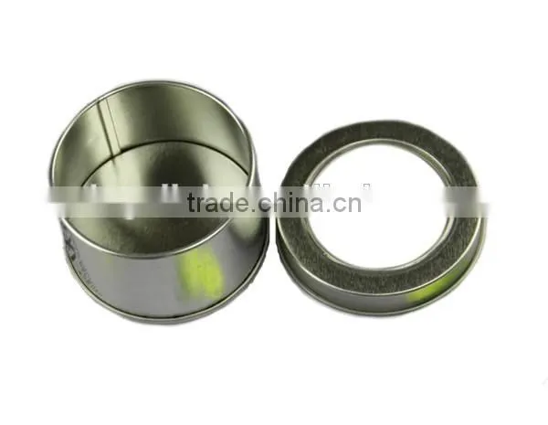 Small metal tin boxes with window