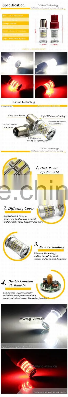 s25 led car turn lmap 1157 1156 3014 48smd switchback bulb