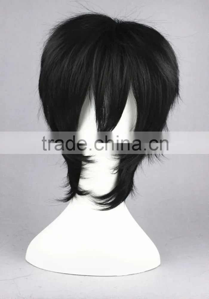 High Quality 35cm Short Straight DuRaRaRa -Orihara Izaya Black Synthetic Anime Wig Cosplay Costume Hair Wig Party Wig