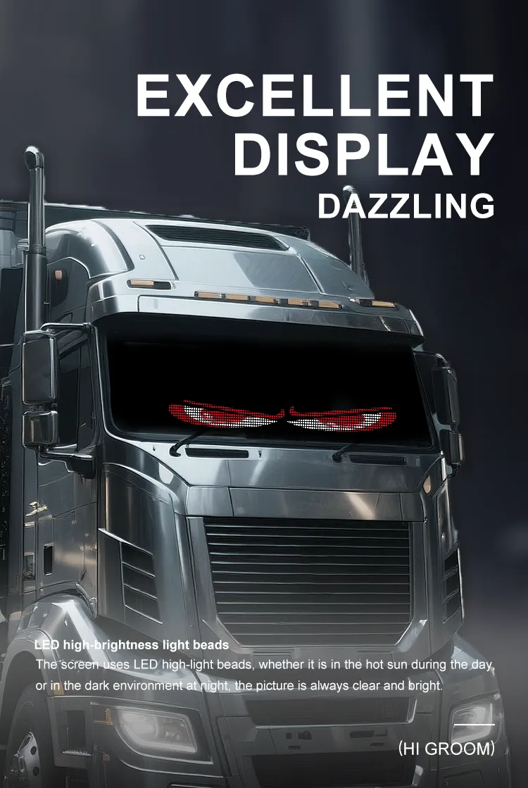 16*32 64*20 96*20 Car Windshield LED Screen New DIY Indicator Light Devil's Eye App Remote Control Animated Eyes for Cars Trucks