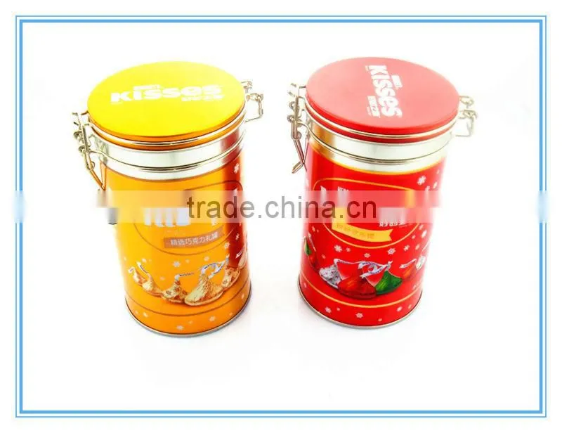 SGS approved round tea tin can with handle tea tin container