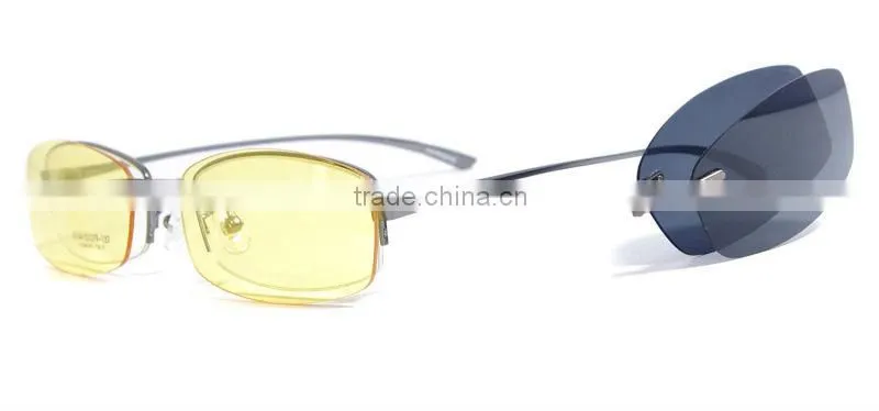 Metal Half Rim Best Selling Magnetic Clip On Polarized Most Popular Men Sunglasses Use Night Vision