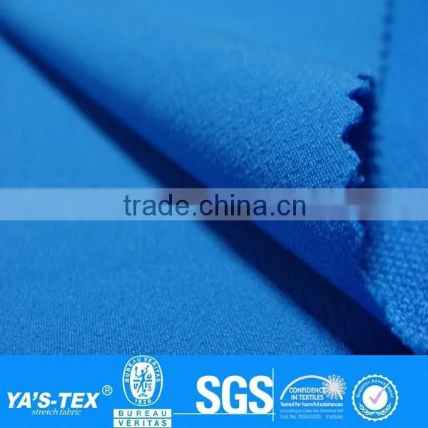 Blue Polyester Spandex Fabric hydroscopic and fast dry For Mountaineering Sportswear