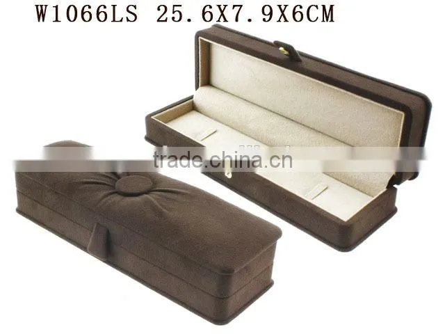 W1066LS Classic Suede Luxury Gift Wood Jewelry Box for Bracelet Chain