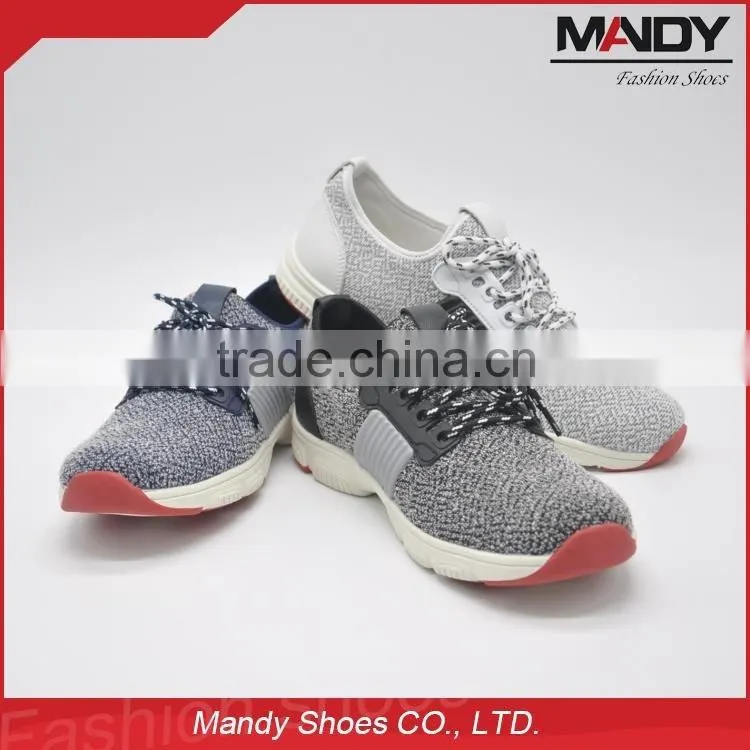 2016 Hot sale oem customize shoes comfortable rubber sole flyknit sport shoes
