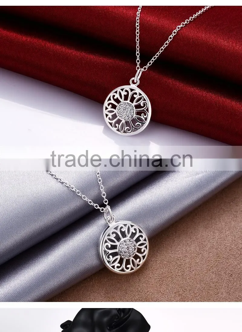 Newest pure silver plated necklace designs jewelry