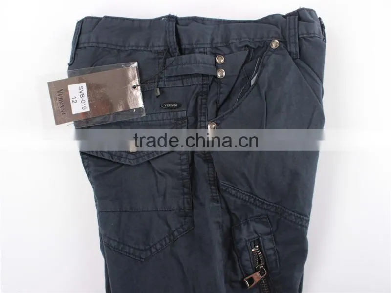 Men cheap 100%cotton stock apparel washed cargo shorts