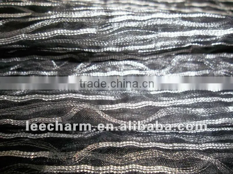 Metallic Yarn and Gray Yarn Organza