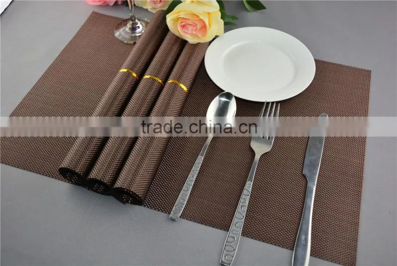 hotel table decoration PVC mat solid color brown dining placemat 45*30cm