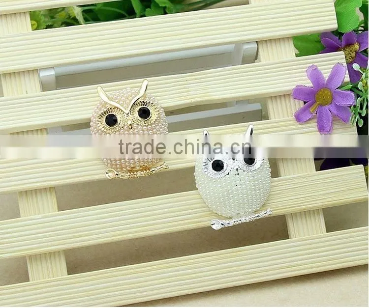 JOFO African Costume Jewelry Owl Crystal Brooches Cute Unisex Suit Corsage Austrian