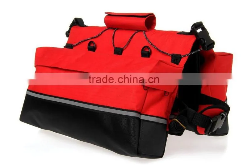 High-end Eco-friendly 1680D polyester dog saddle backpack bag, pet travel bag