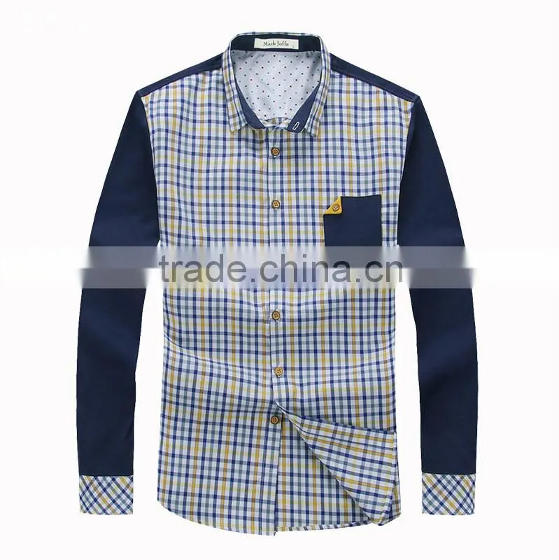 American Design Turn-down Collar Men Check Shirt