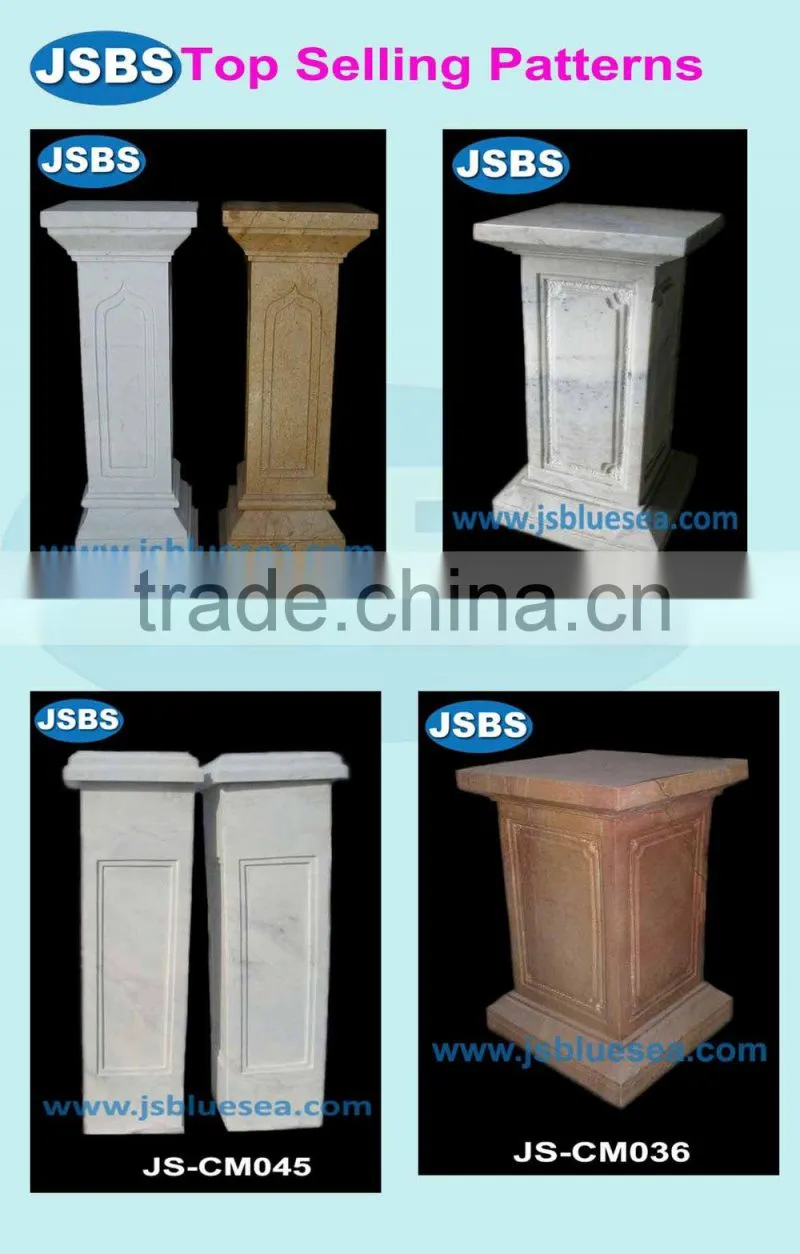sale white marble carved corrugated columns