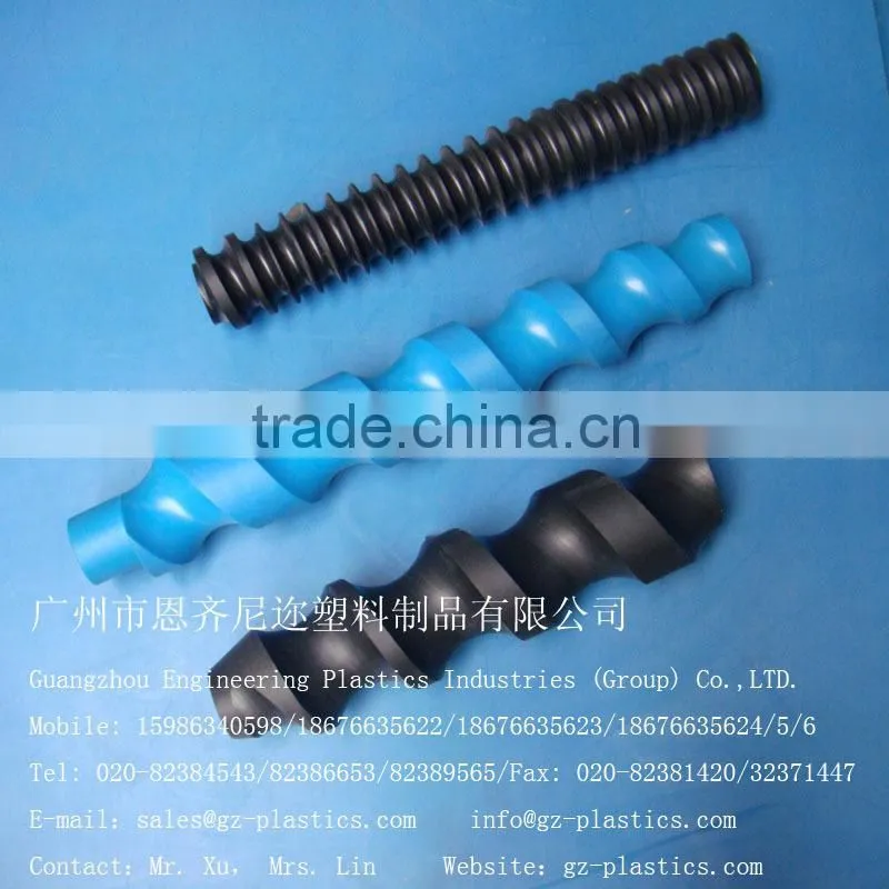 ODM cnc machined black nylon hdpe ldpe pe uhmw-pe plastic screw conveyor for industry