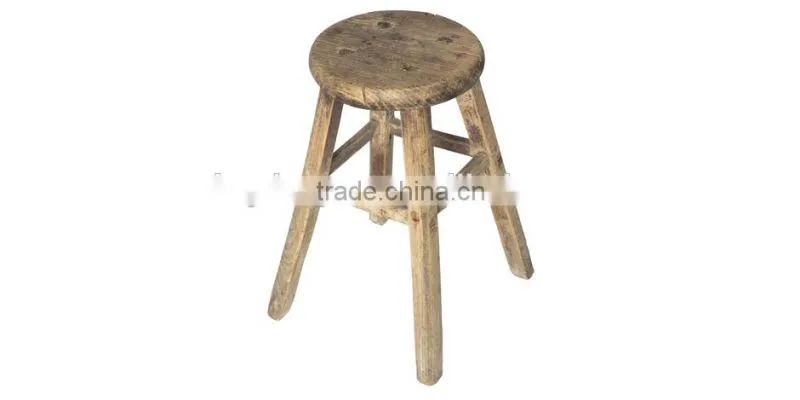 Chinese Antique Shanxi Rustic Elm Stool