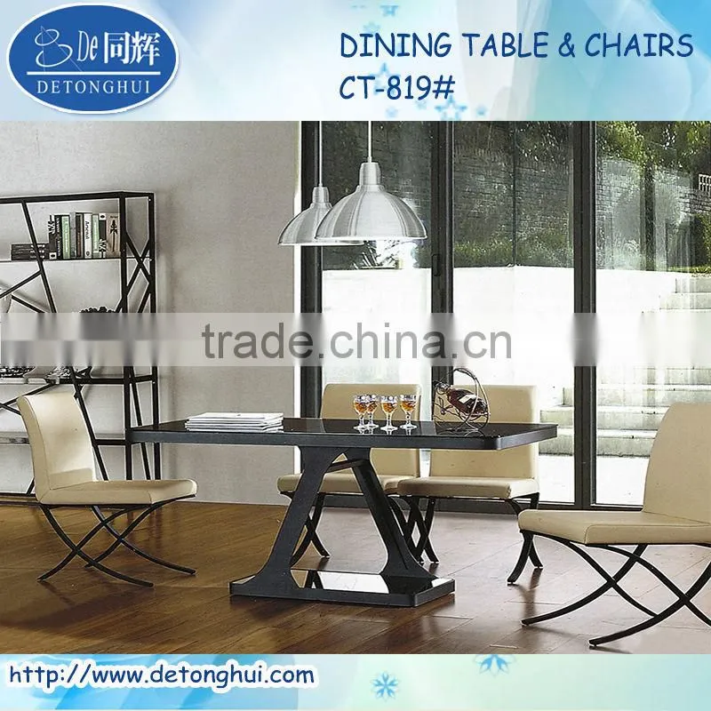 Modern tempered dining room glass table CT-817#