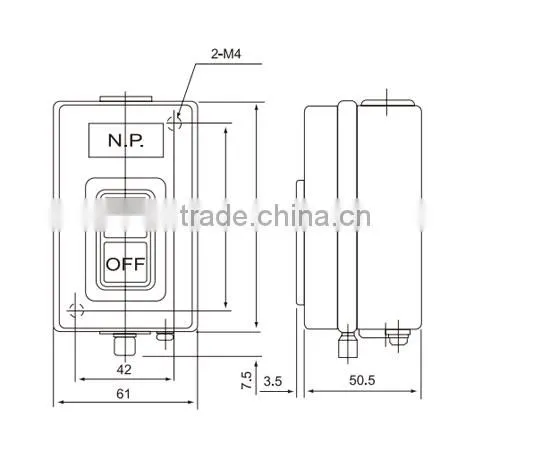 CNTD Iron Pushbutton Control Switch CBSN-330 30A 3.7KW