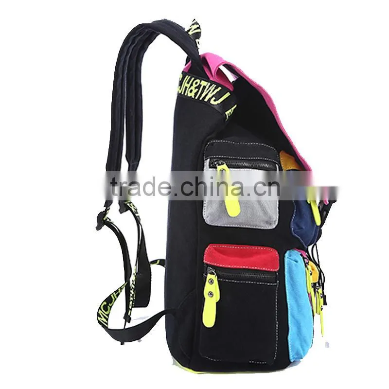 Fashion design canvas sports backpack/teenagers fashion sports backpack bag