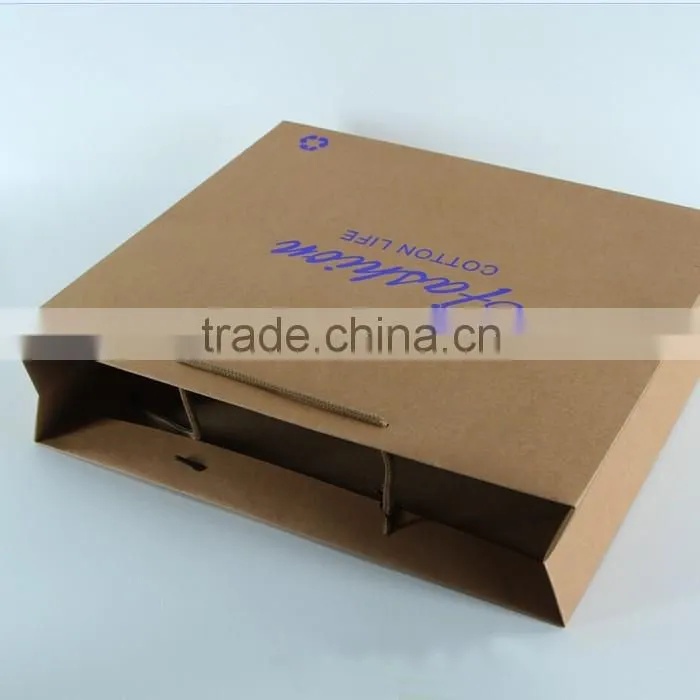 Custom high quality kraft paper bag for garment clothing