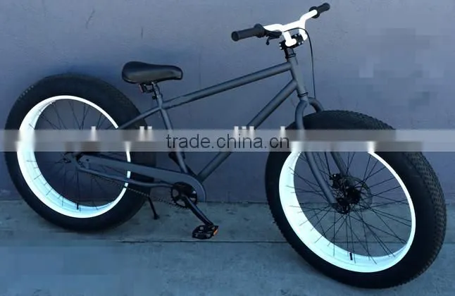 26 inch new style big tyre 7speed beach cruiser bicycle/ fat bike/fat bicycle with steel frame and disc brake, OEM offered