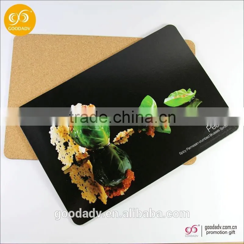 Made in china promotional gift wholesale cork placemats/dinner MDF table mat design