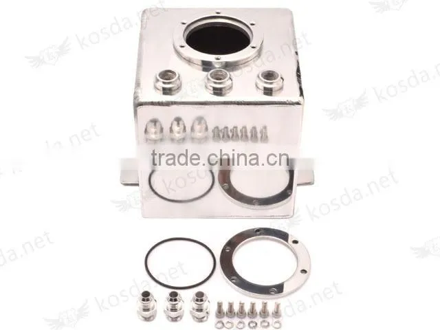 Set of tools for cars aluminum oil catch can, an8 Y fittings billet oil filter surge tank
