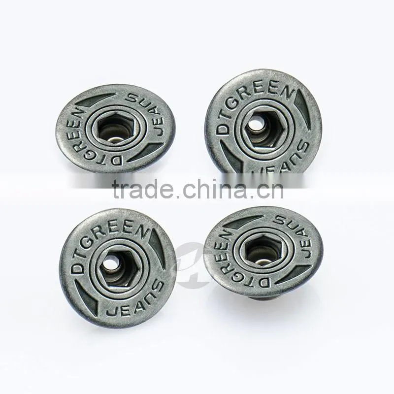 China OEM Custom Made Metal Pants Buttons