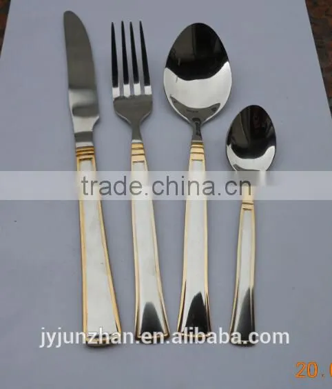 24pcs cutlery in visable wooden box and stainless steel 410 material factory sell directly
