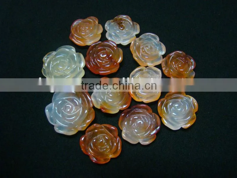 Semi-preciou stone novelty Gemstone crafts flower