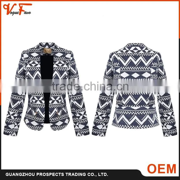 Wholesale China clothes factory white woven lace formal ladies blazer designs