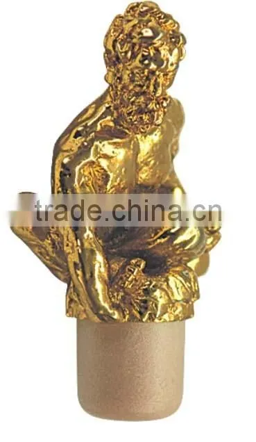 creative zink alloy cap cork & wine stopper